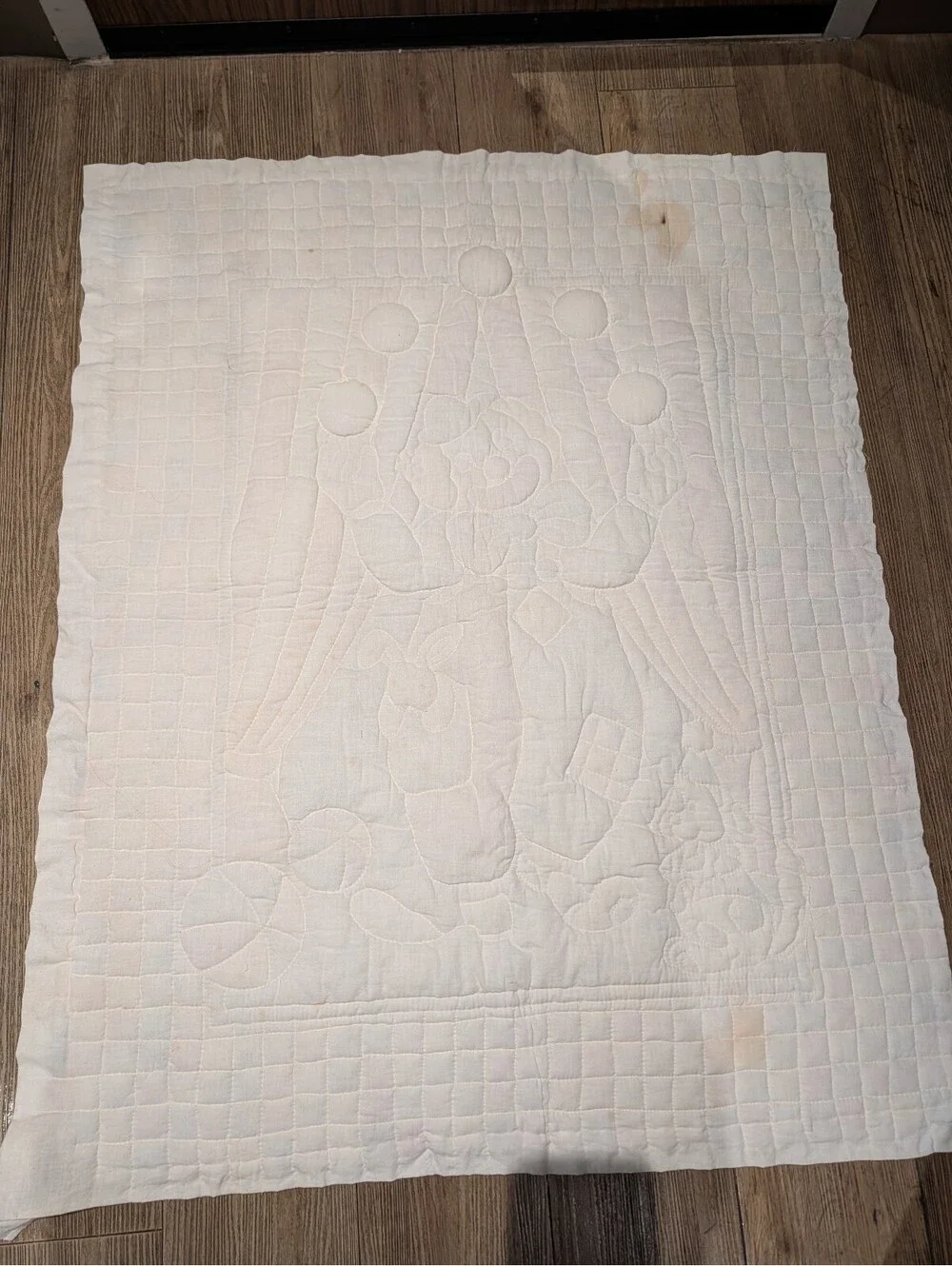 Vintage Handmade Quilted Clown and Animals Wall Hanging Quilt